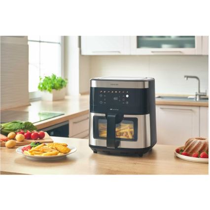 Sencor - Fritadeira elétrica de ar quente 9 l 1700W/230V preta/cromado fosco