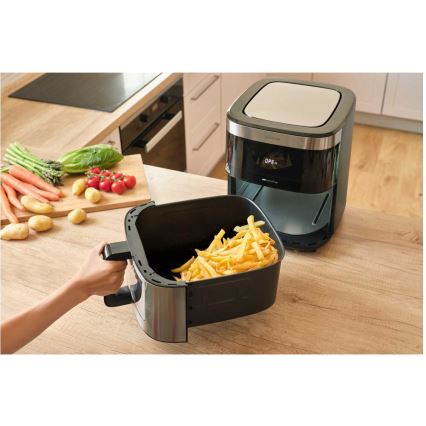 Sencor - Fritadeira elétrica de ar quente 9 l 1700W/230V preta/cromado fosco