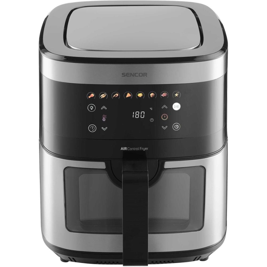 Sencor - Fritadeira elétrica de ar quente 9 l 1700W/230V preta/cromado fosco