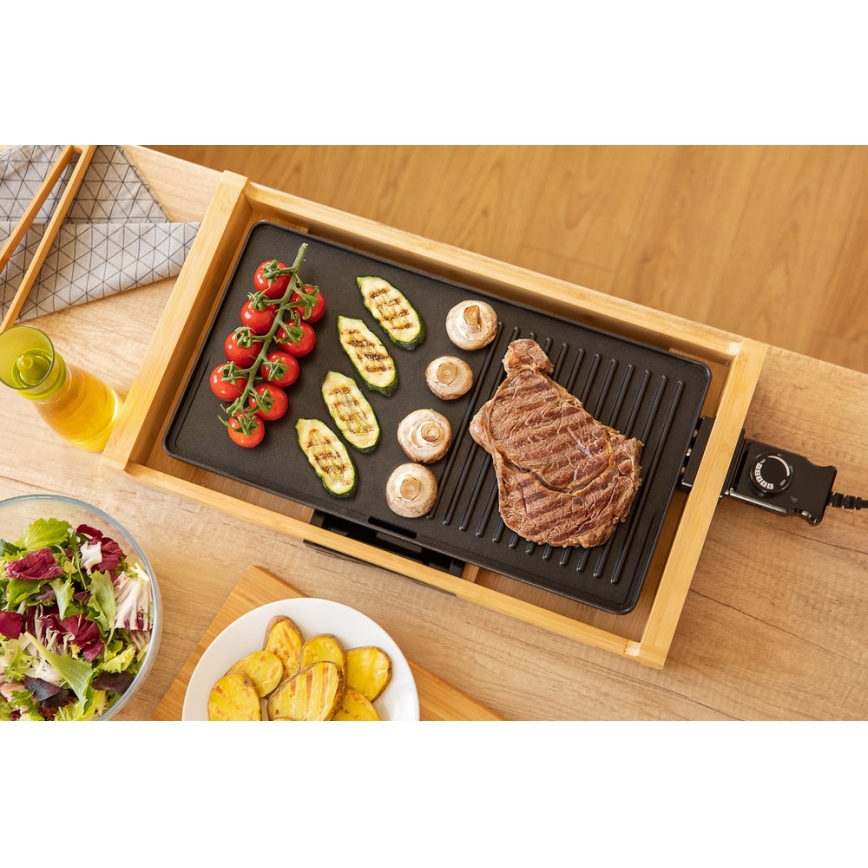 Sencor - Grelha elétrica de mesa 1800W/230V bambu