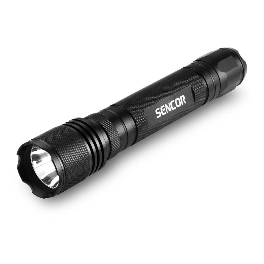 Sencor - Lanterna de alumínio LED LED/5W/6xAAA IP44 preto