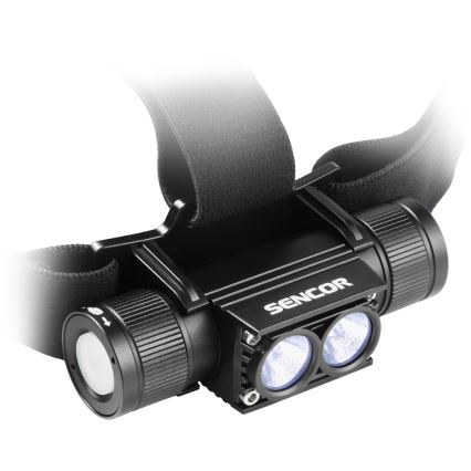 Sencor - Lanterna de cabeça recarregável LED de alumínio LED/5W/2600 mAh IP65