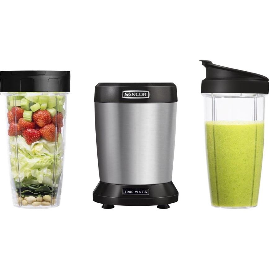 Sencor - Liquidificadora de batidos nutritivos 1000W/230V prateado