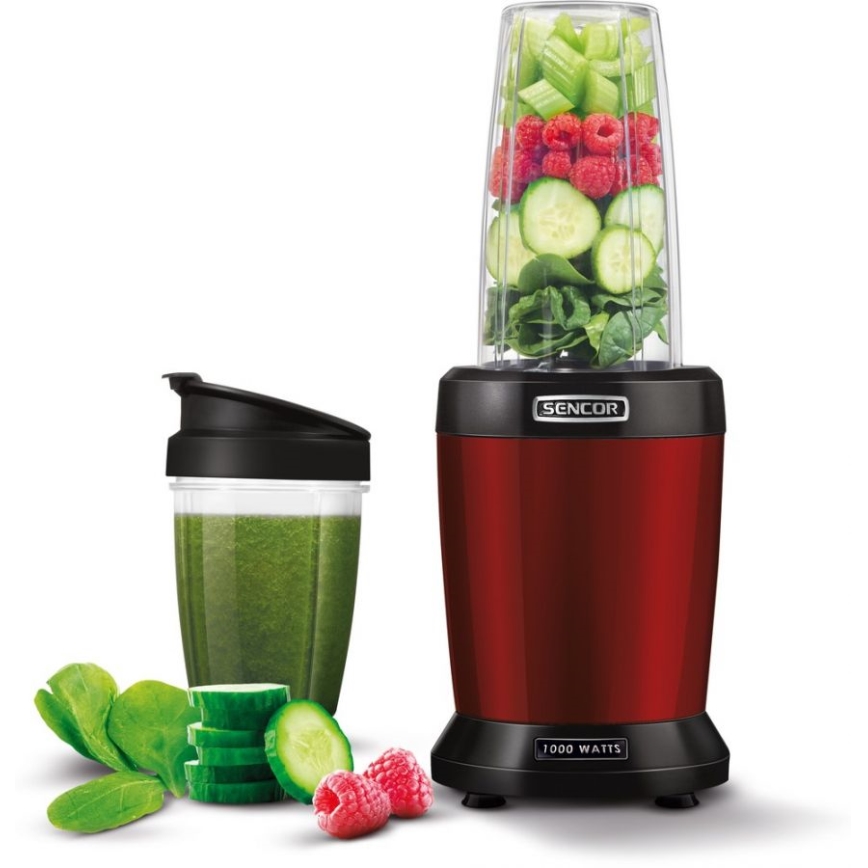 Sencor - Liquidificadora de batidos nutritivos 1000W/230V vermelha