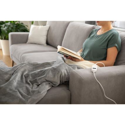 Sencor - Manta eléctrica 160W/230V 180x130 cm cinzenta