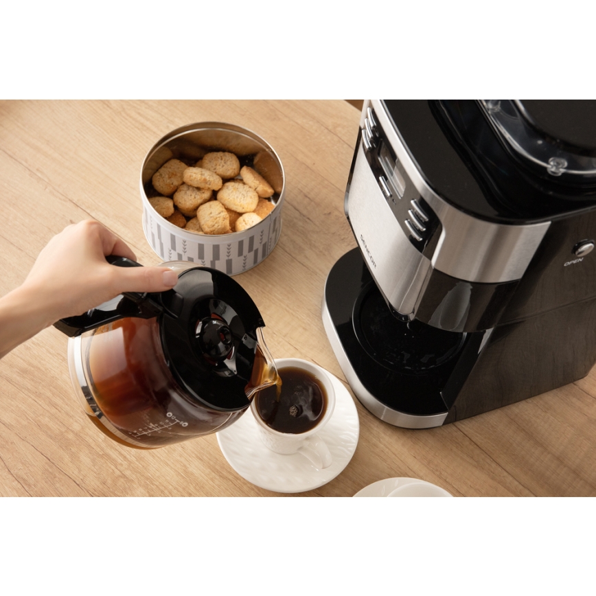 Sencor - Máquina de café 1,5 l com visor LCD 900W/230V