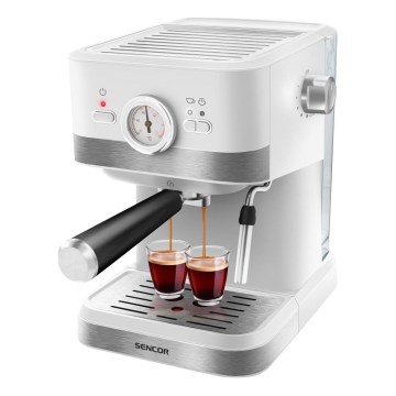 Sencor - Máquina de café com manivela espresso 1050W/230V branco/cromado mate