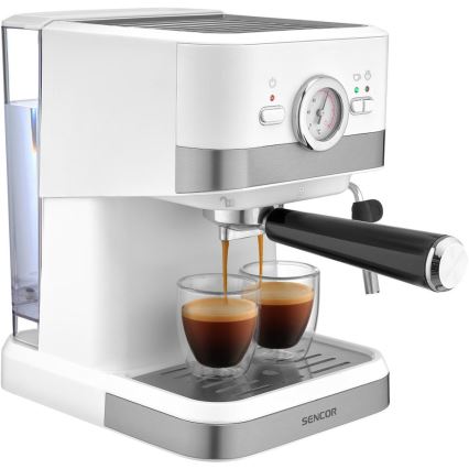 Sencor - Máquina de café com manivela espresso 1050W/230V branco/cromado mate