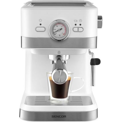 Sencor - Máquina de café com manivela espresso 1050W/230V branco/cromado mate