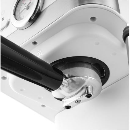 Sencor - Máquina de café com manivela espresso 1050W/230V branco/cromado mate
