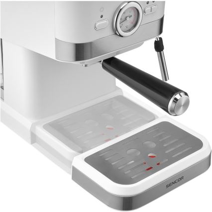 Sencor - Máquina de café com manivela espresso 1050W/230V branco/cromado mate