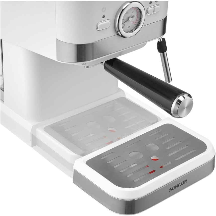 Sencor - Máquina de café com manivela espresso 1050W/230V branco/cromado mate