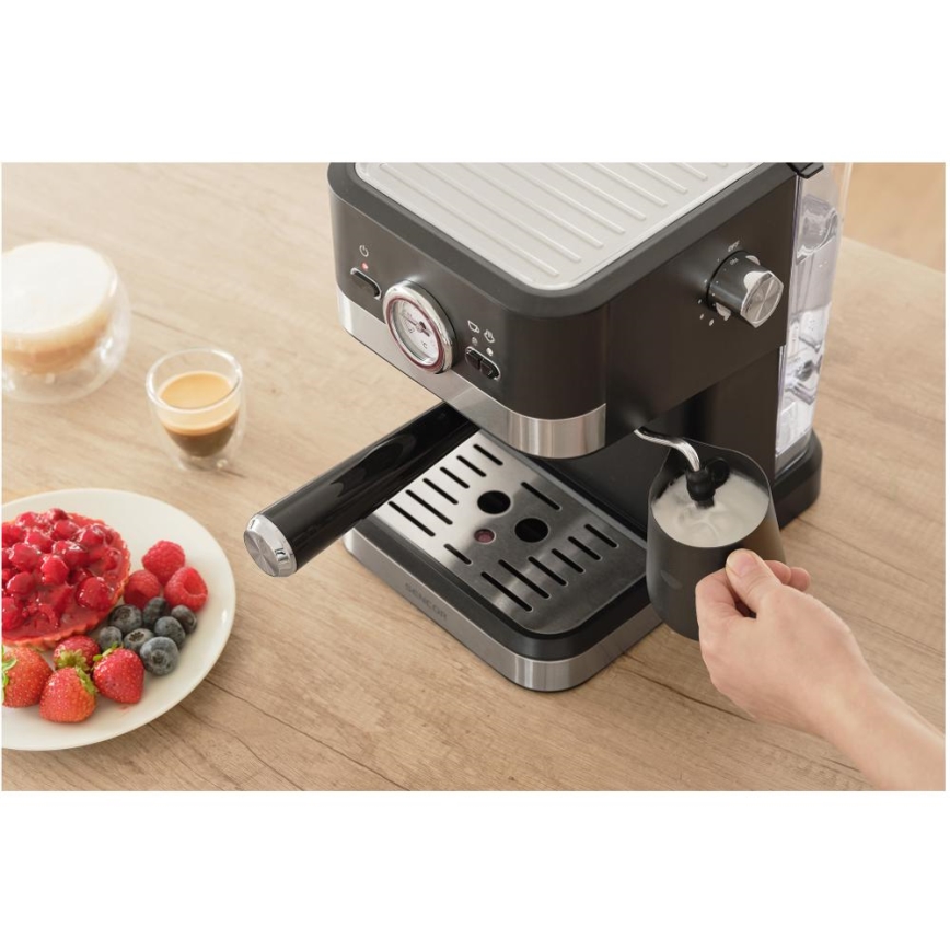 Sencor - Máquina de café com manivela espresso 1050W/230V preto/cromado mate