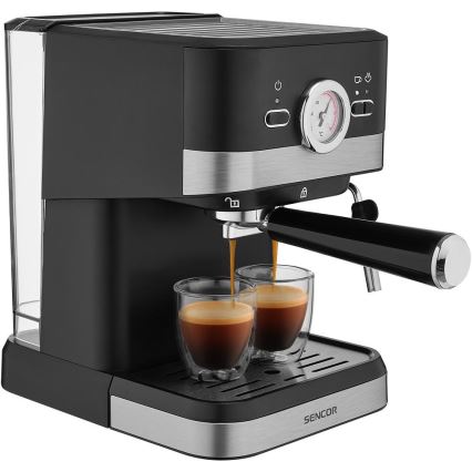Sencor - Máquina de café com manivela espresso 1050W/230V preto/cromado mate