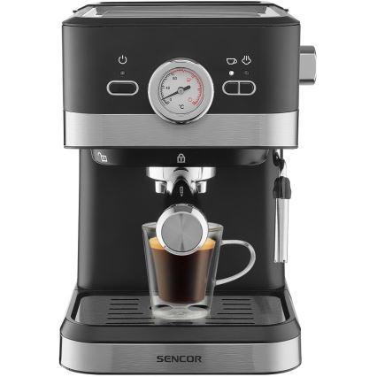 Sencor - Máquina de café com manivela espresso 1050W/230V preto/cromado mate