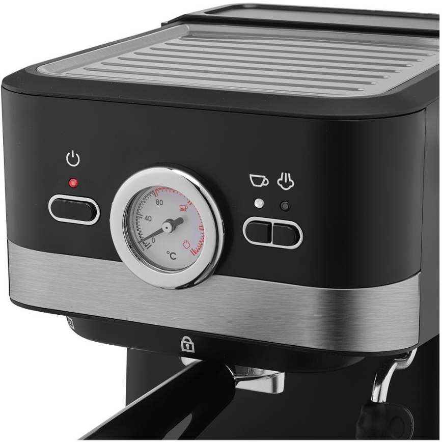Sencor - Máquina de café com manivela espresso 1050W/230V preto/cromado mate