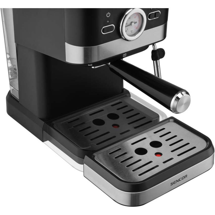 Sencor - Máquina de café com manivela espresso 1050W/230V preto/cromado mate