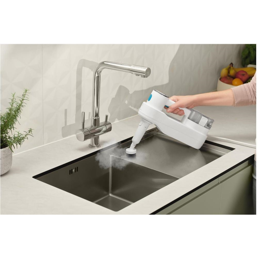 Sencor - Multifuncional esfregona com vapor 2em1 1500W/230V IPX4 branco