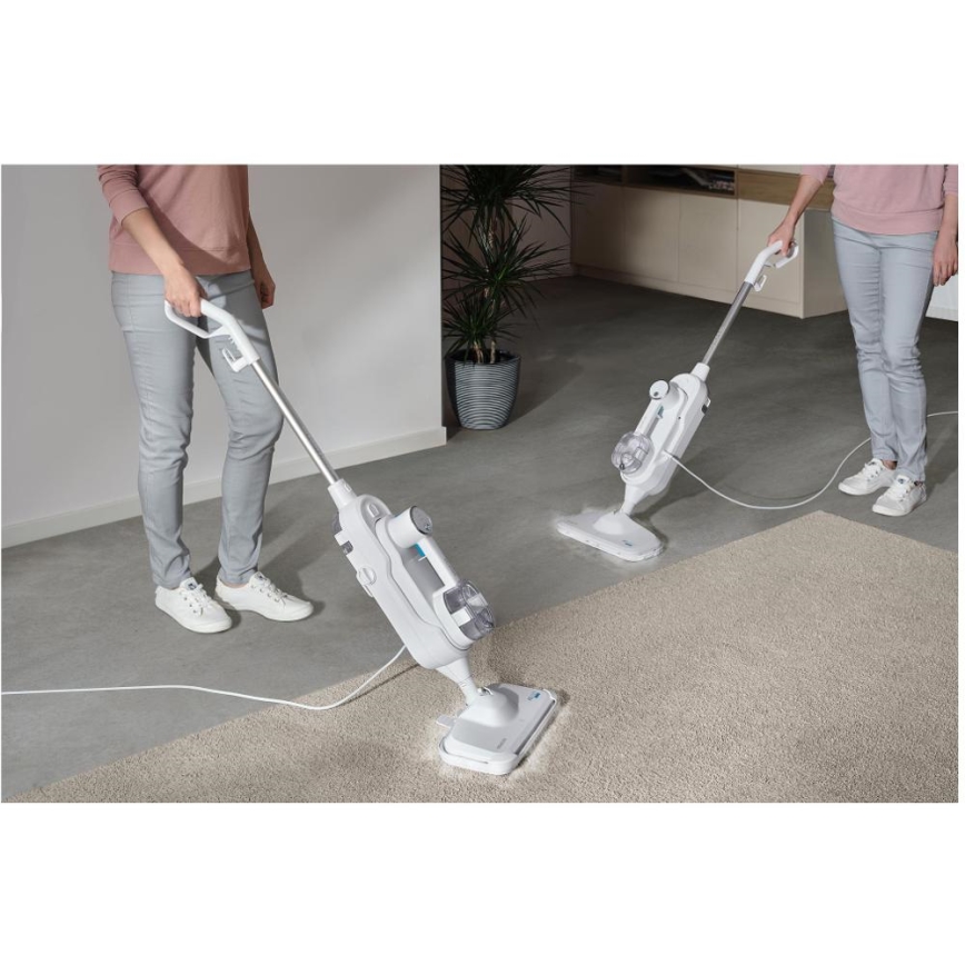 Sencor - Multifuncional esfregona com vapor 2em1 1500W/230V IPX4 branco