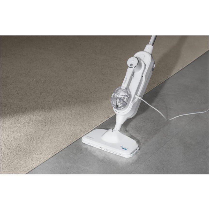 Sencor - Multifuncional esfregona com vapor 2em1 1500W/230V IPX4 branco