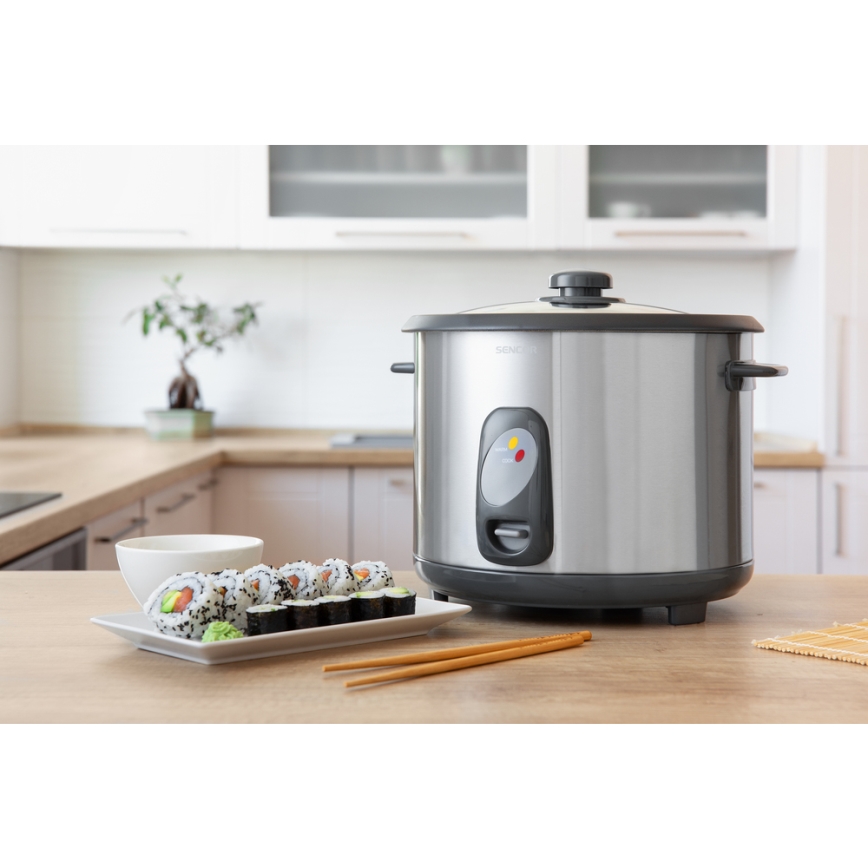 Sencor - Panela de arroz 1000W/230V 2,8 l de aço inoxidável