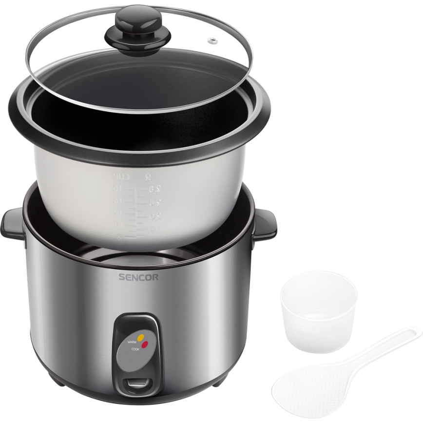 Sencor - Panela de arroz 1000W/230V 2,8 l de aço inoxidável