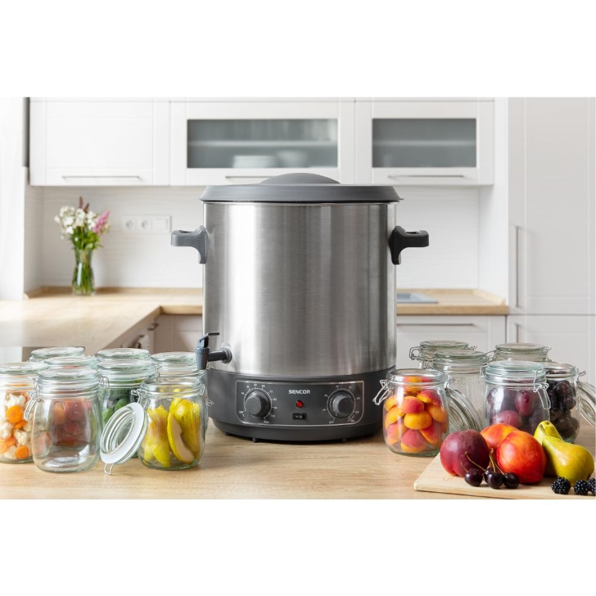Sencor - Panela para Conservas 27 l 1800W/230V aço inoxidável/cinzento