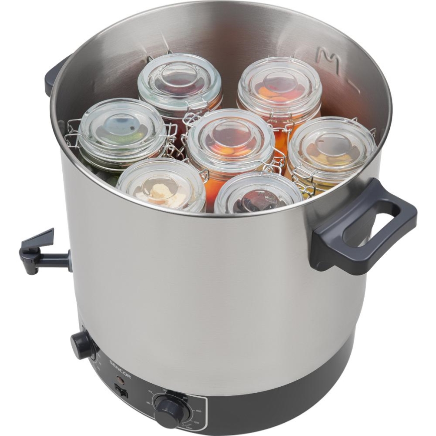 Sencor - Panela para Conservas 27 l 1800W/230V aço inoxidável/cinzento