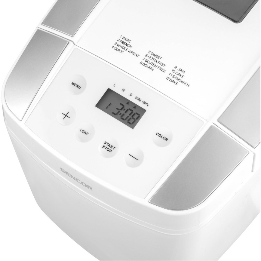 Sencor - Panificadora de pão caseiro com ecrã LCD 800W/230V