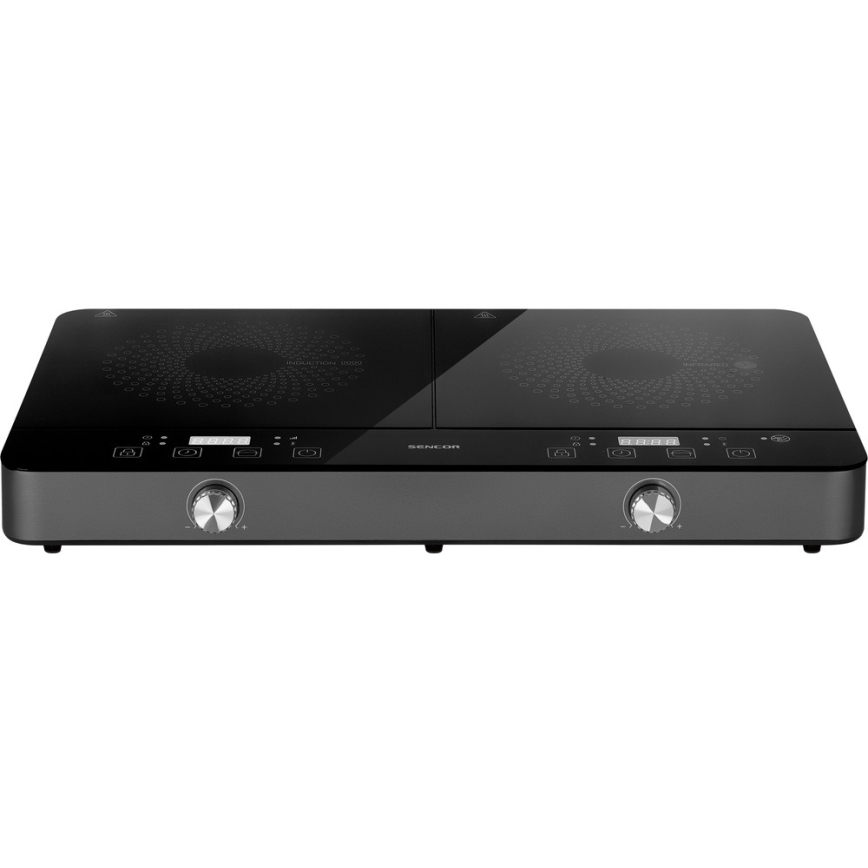 Sencor - Placa de indução de duas zonas com ecrã LCD 3400W/230V