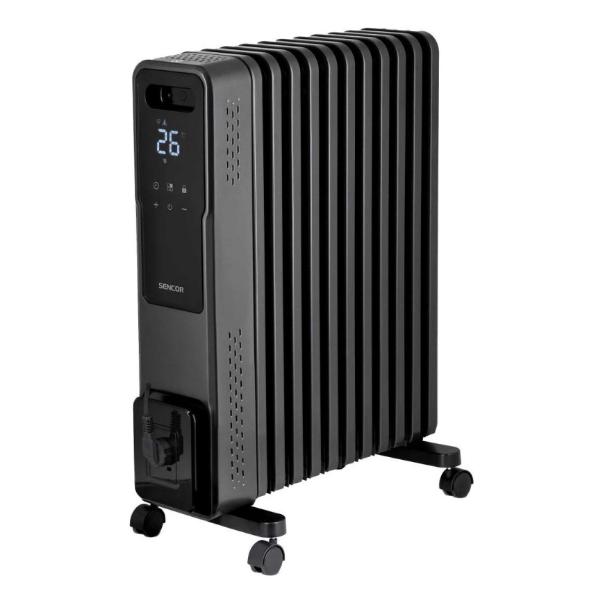 Sencor - Radiador a óleo com 11 aletas, 1000/1200/2400 W, 230 V, Wi-Fi, preto