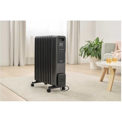 Sencor - Radiador a óleo com 11 aletas, 1000/1200/2400 W, 230 V, Wi-Fi, preto