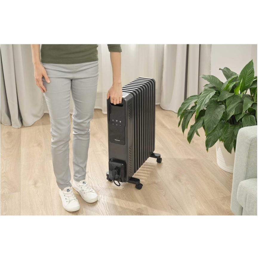 Sencor - Radiador a óleo com 11 aletas, 1000/1200/2400 W, 230 V, Wi-Fi, preto