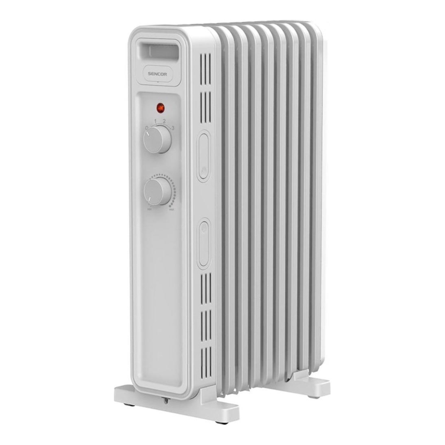 Sencor - Radiador a óleo com 9 aletas 800/1200/2000W/230V branco