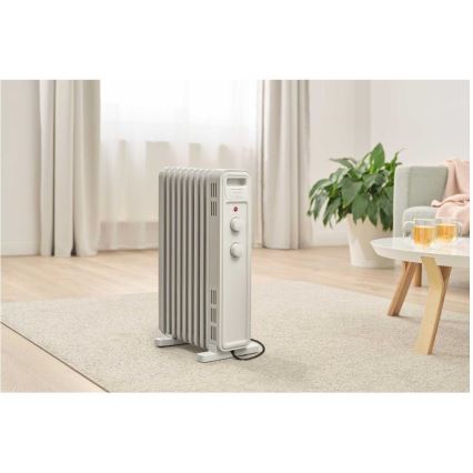 Sencor - Radiador a óleo com 9 aletas 800/1200/2000W/230V branco