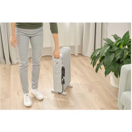 Sencor - Radiador a óleo com 9 aletas 800/1200/2000W/230V branco