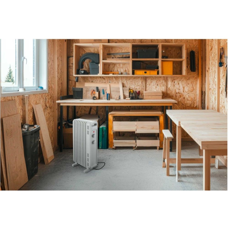 Sencor - Radiador a óleo com 9 aletas 800/1200/2000W/230V branco