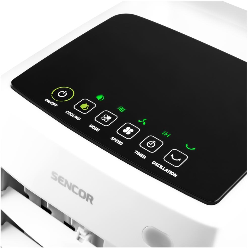 Sencor - Refrigerador de ar portátil com ecrã LED 3em1 70W/230V branco + comando
