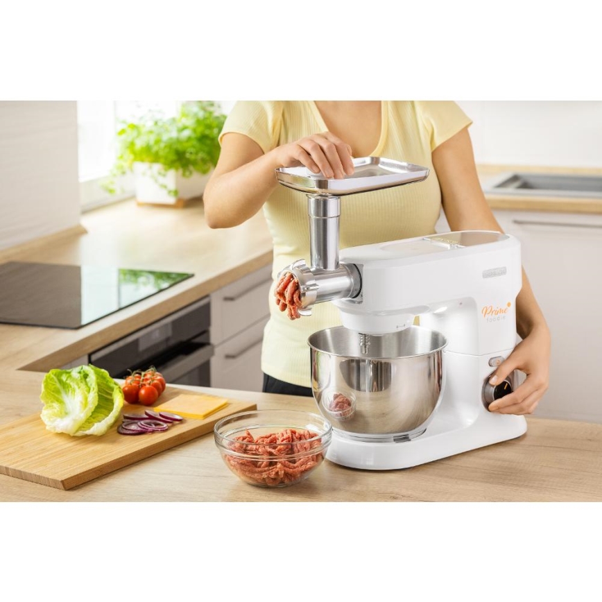 Sencor - Robô de cozinha com taça em aço inoxidável 1000W/230V branco