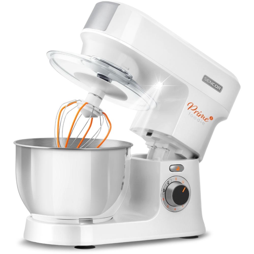 Sencor - Robô de cozinha com taça em aço inoxidável 1000W/230V branco