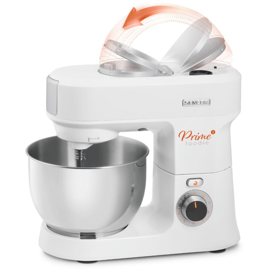Sencor - Robô de cozinha com taça em aço inoxidável 1000W/230V branco