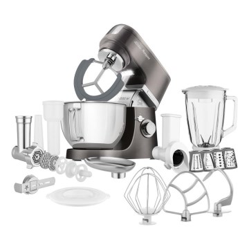 Sencor - Robô de cozinha com taça em aço inoxidável 1000W/230V cinzento