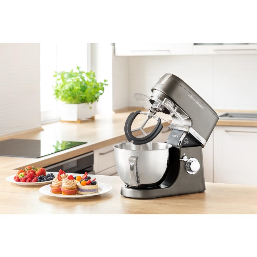 Sencor - Robô de cozinha com taça em aço inoxidável 1000W/230V cinzento