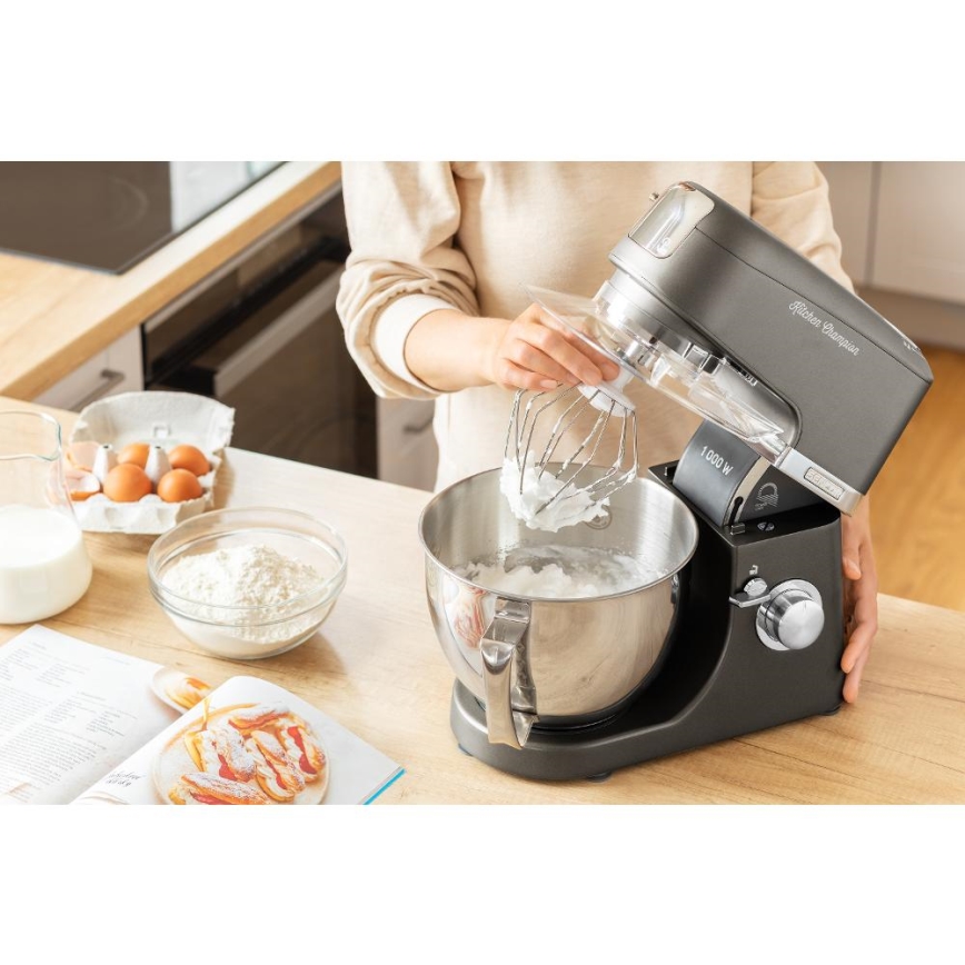 Sencor - Robô de cozinha com taça em aço inoxidável 1000W/230V cinzento
