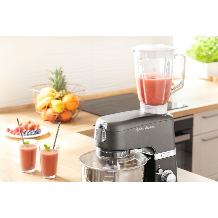 Sencor - Robô de cozinha com taça em aço inoxidável 1000W/230V cinzento