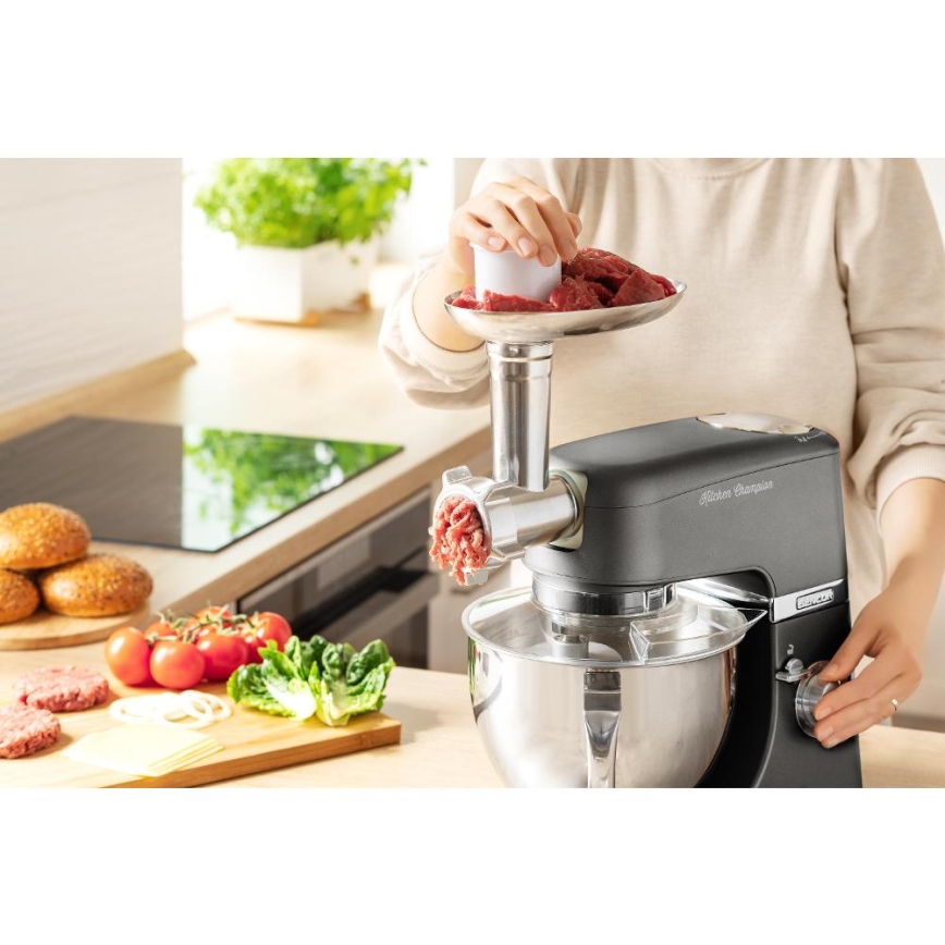 Sencor - Robô de cozinha com taça em aço inoxidável 1000W/230V cinzento