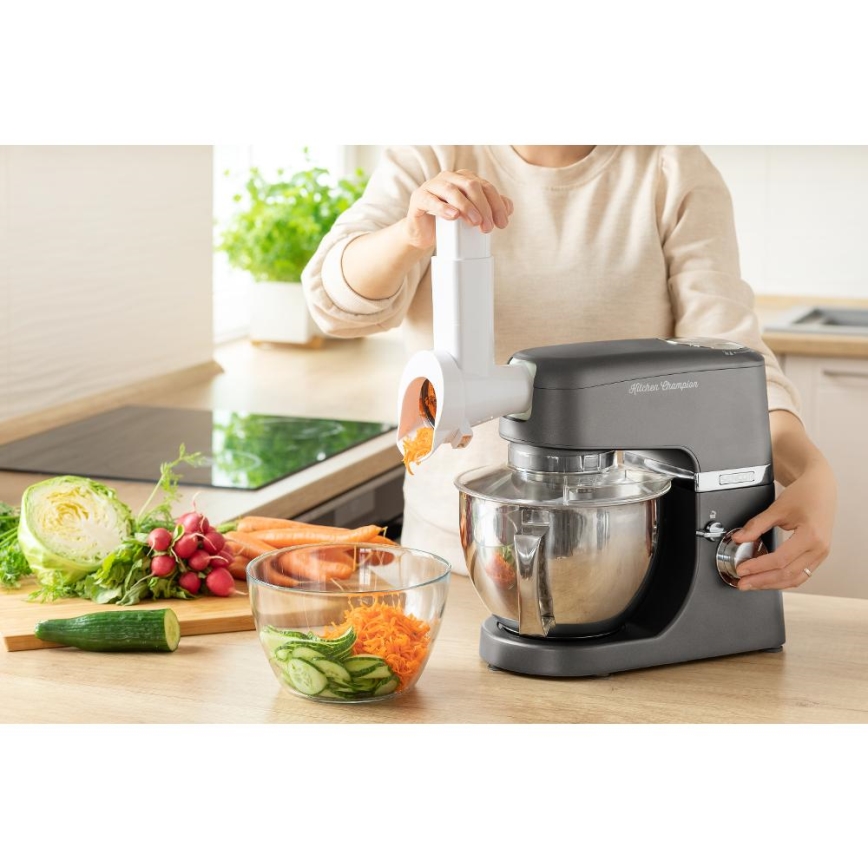 Sencor - Robô de cozinha com taça em aço inoxidável 1000W/230V cinzento