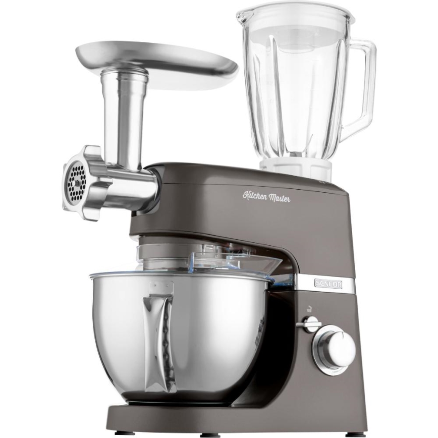 Sencor - Robô de cozinha com taça em aço inoxidável 1000W/230V cinzento