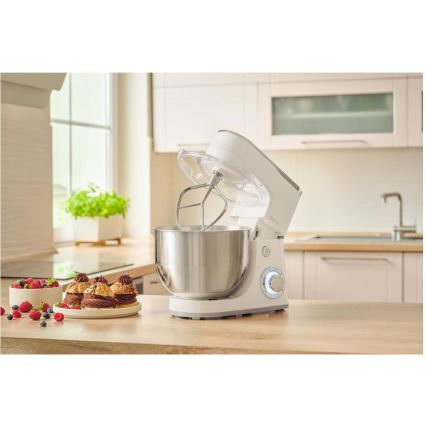 Sencor - Robô de cozinha com taça em aço inoxidável 1300W/230V branco