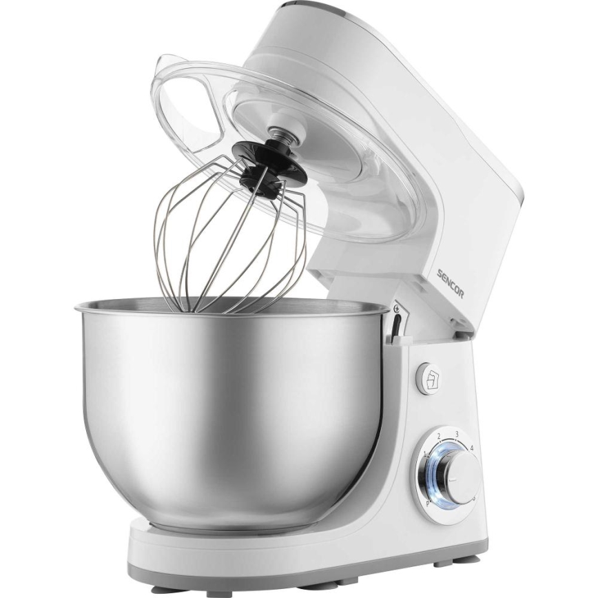 Sencor - Robô de cozinha com taça em aço inoxidável 1300W/230V branco